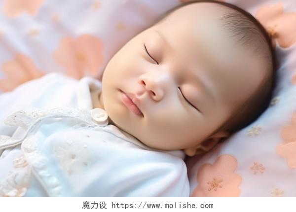 闭眼熟睡的婴儿新生儿宝宝